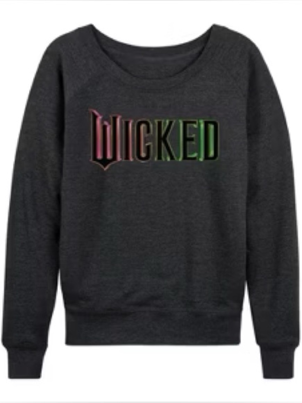 Wicked black pull over sweatshirt pink green logo Crewneck long sleeve